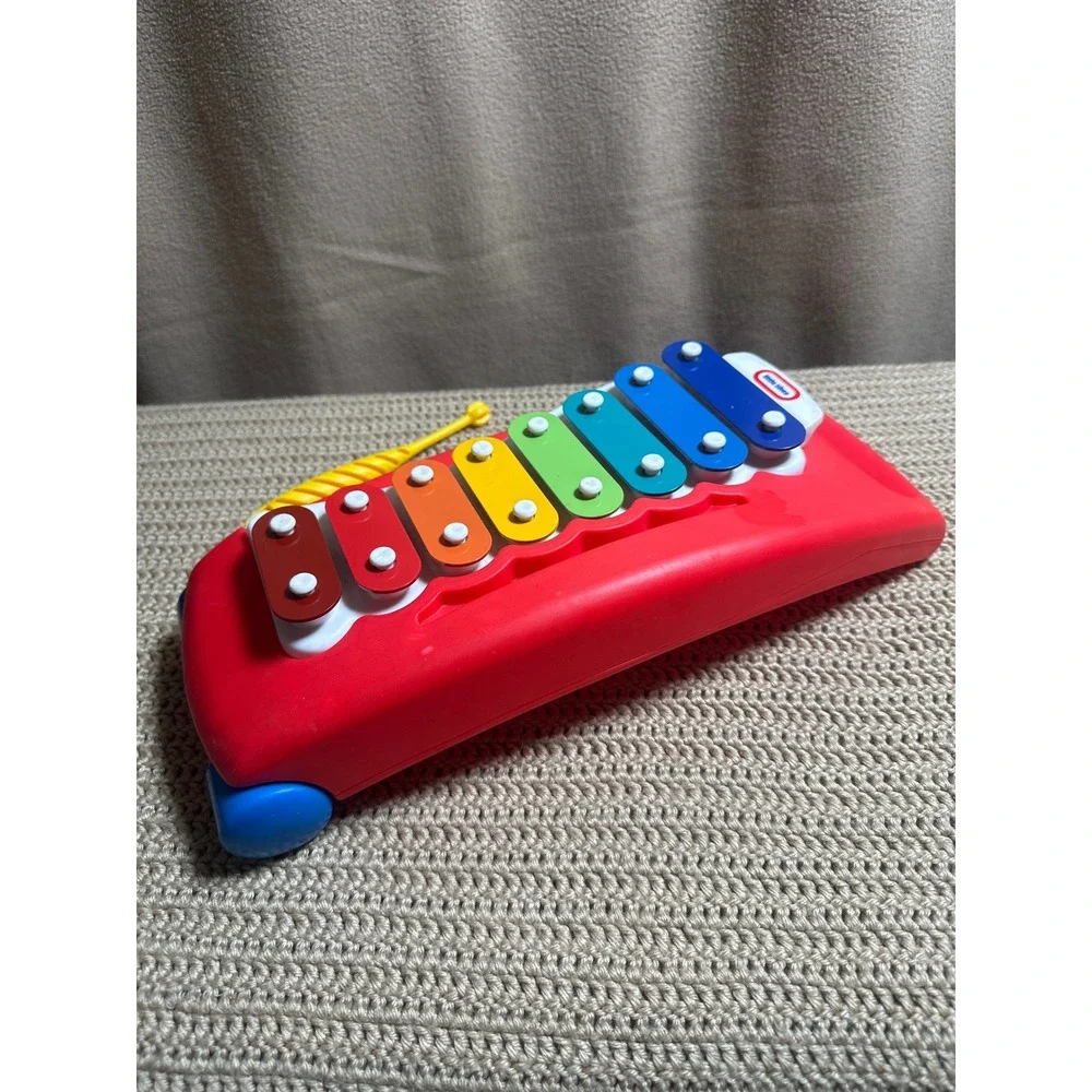 Vintage Little Tikes Tap-a-Tune Xylophone Rainbow Musical Pull Toy Red 612171